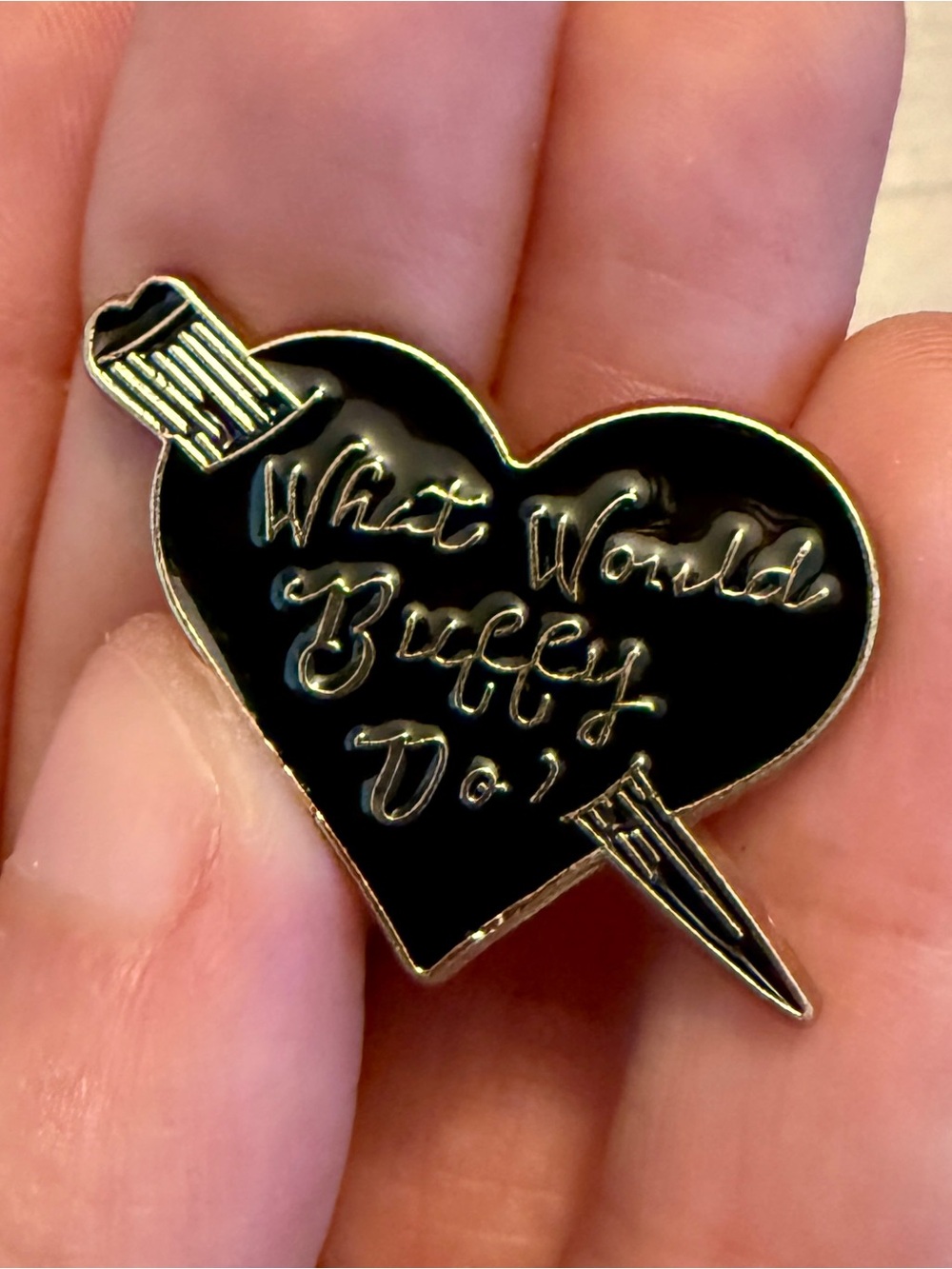 New What Would Buffy Do Heart Enamel Pin Buffy the Vampire Slayer 90s Retro Goth